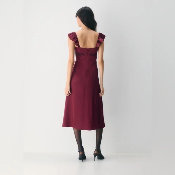 NWT Wilfred Magnate Satin Dress in Cordovan 🌹 • US 4 • Aritzia - Picture 8 of 13